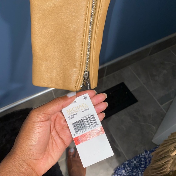 Micheal Kors Manilla Leather Moto Jacket XS - Picture 5 of 7